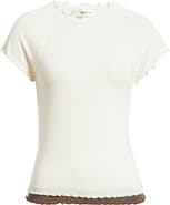 MANGO Lettuce Edge Layered Top