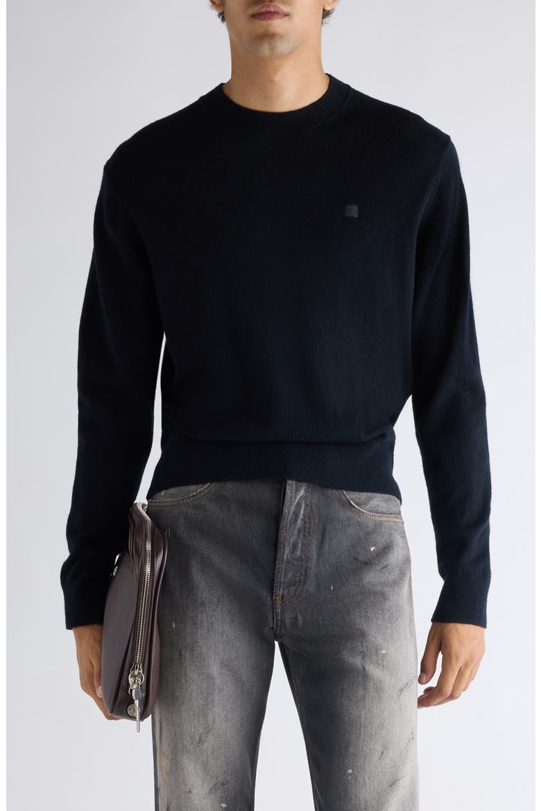 Kalas Core Face Patch Wool & Yak Hair Sweater, Main, color, BLACK