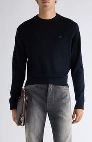 Acne Studios Kalas Core Face Patch Wool & Yak Hair Sweater