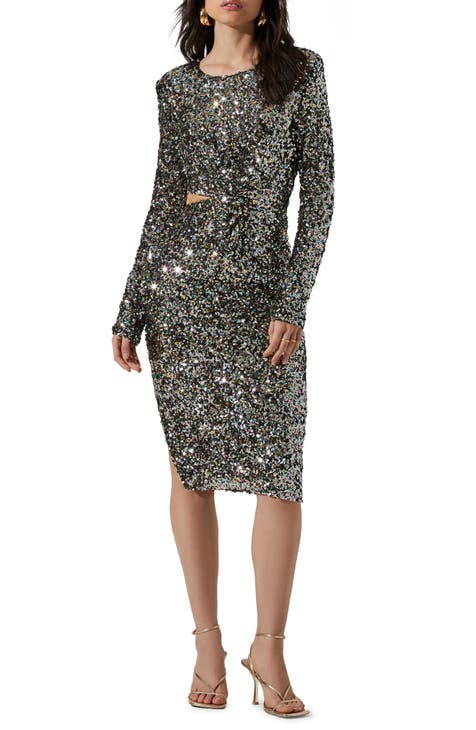 Sylvina Sequin Long Sleeve Dress