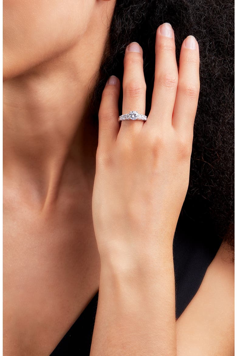 Audrey Graduated Diamond Engagement Ring Setting (Nordstrom Exclusive), Alternate, color, WHITE GOLD