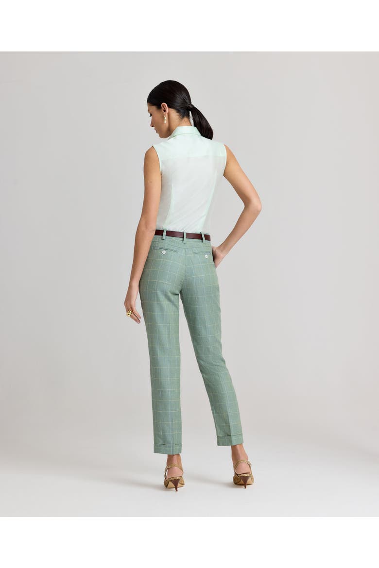 Jackie Wool Silk Turn Up Trousers, Alternate, color, Sea Green