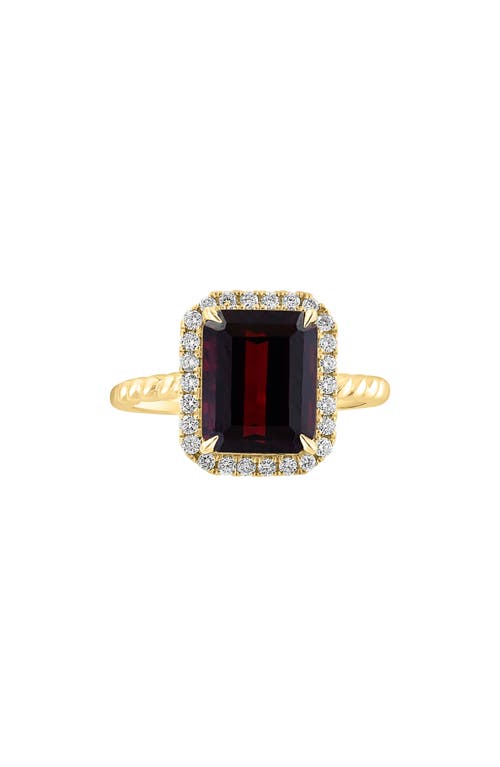 Effy 14k Yellow Gold Garnet & Diamond Ring In Red