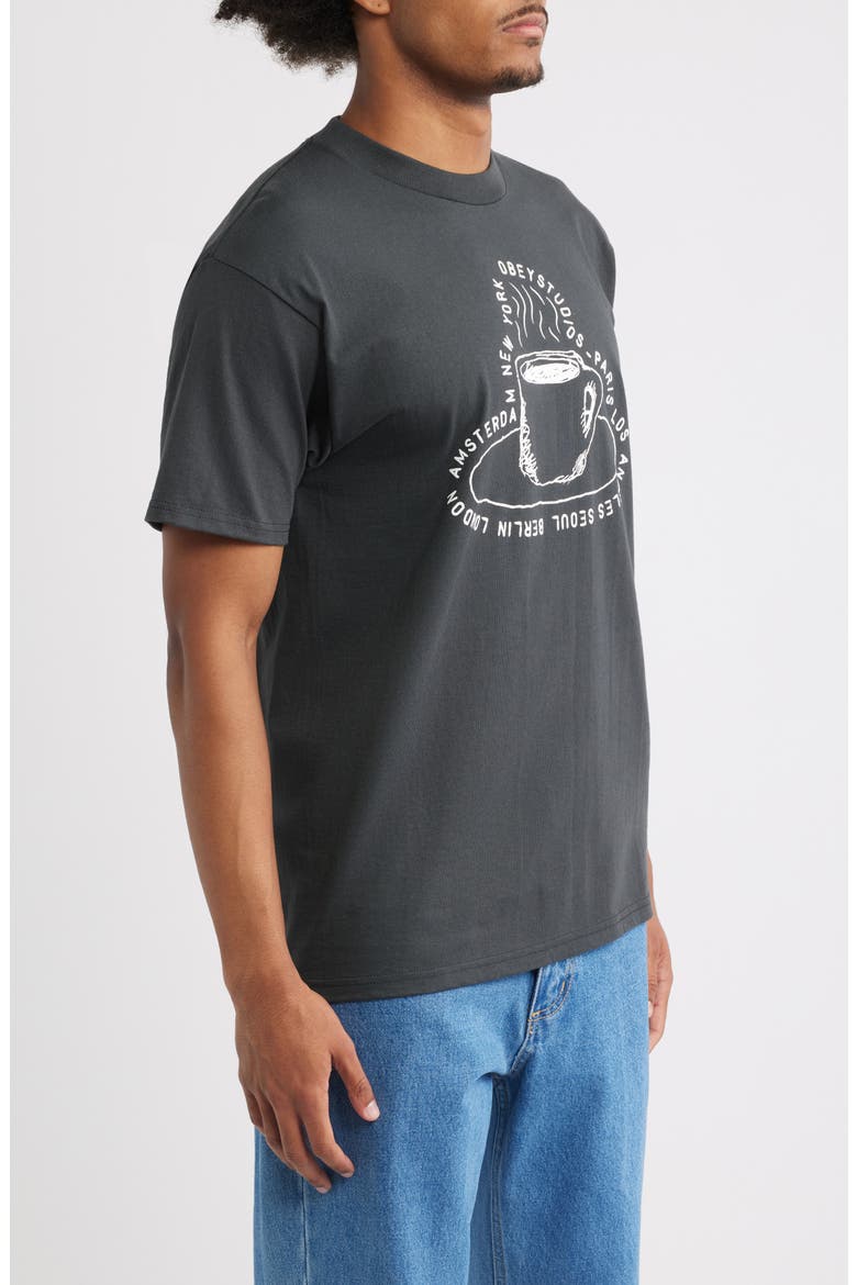 Cup Coffee Graphic T-Shirt, Alternate, color, VINTAGE BLACK