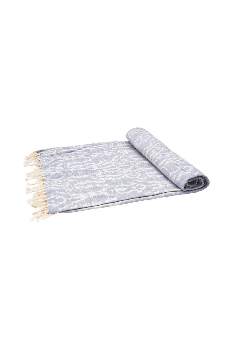 Noelle Fog 50" x 70" Fringe Throw Blanket, Main, color, Blue