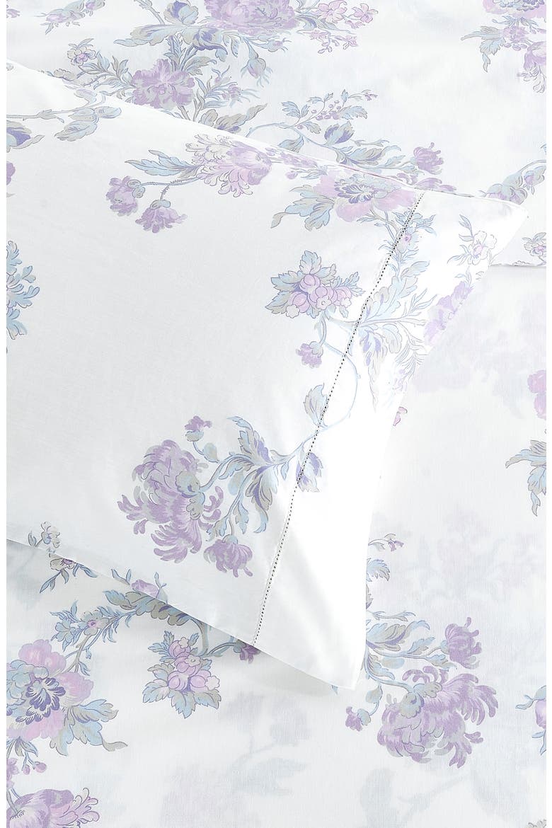 Rose 200 Thread Count Percale Cotton Sheet Set, Alternate, color, VIOLET