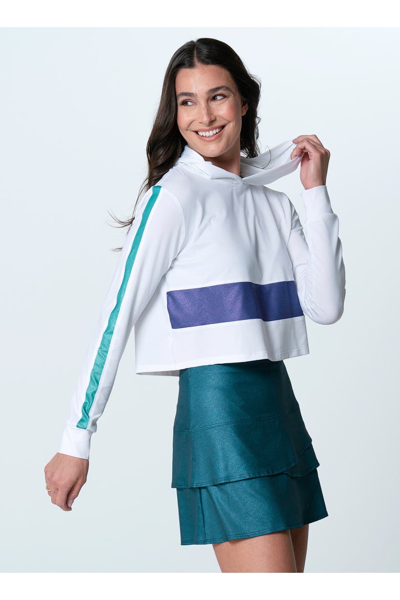 Cindy Colorblock Hoodie, Alternate, color, White