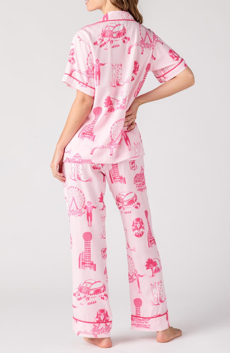 Katie Kime Dallas Toile Cotton Blend Pajamas, Alternate, color, Pink