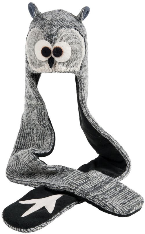Nirvana Designs Owl Hatscarf In White