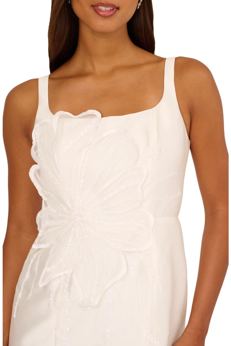 Beaded Petal Mikado Dress, Alternate, color, IVORY