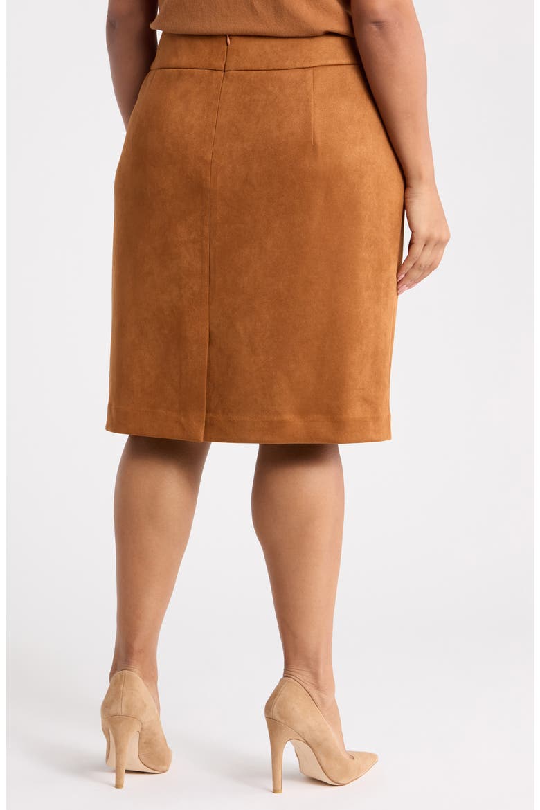 Faux Suede Pencil Skirt, Alternate, color, LUGGAGE