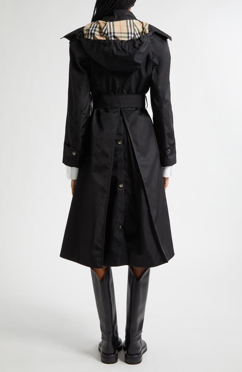 Burberry Tilley Trench Coat with Removable Hood, Alternate, color, Black
