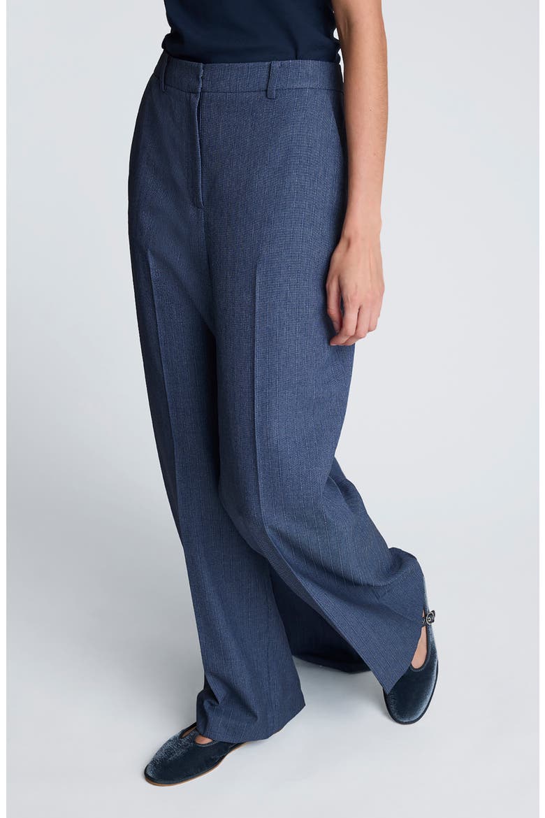 High Waist Wide Leg Boyfriend Pants, Alternate, color, CADET BLUE MLT