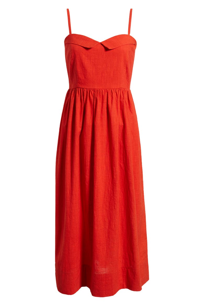 Verse Cotton Sundress, Alternate, color, HOT RED