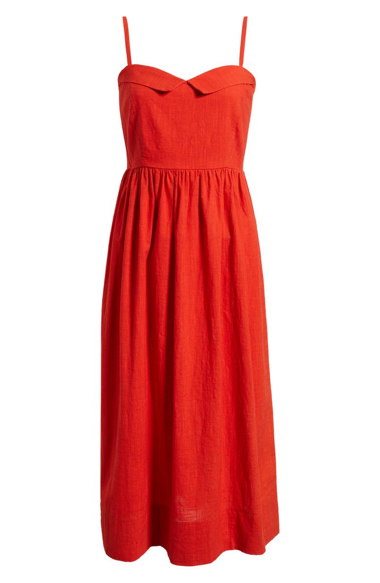 THE GREAT. Verse Cotton Sundress, Main, color, Hot Red