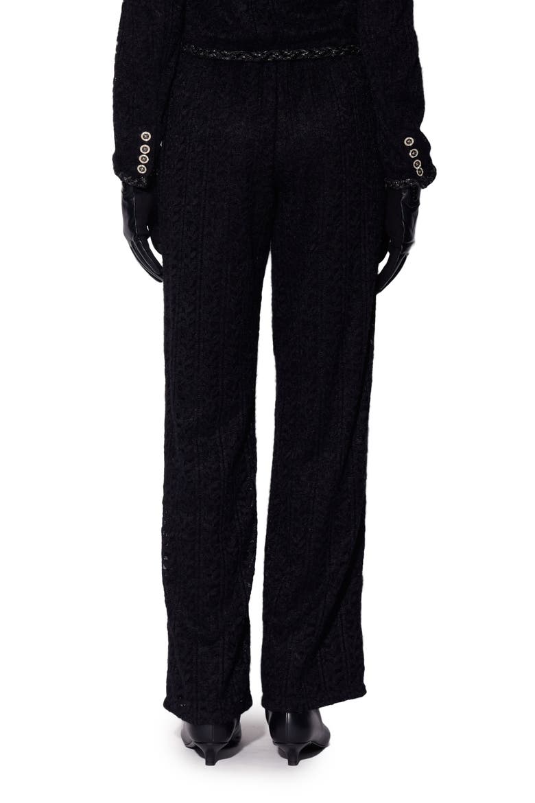 Paxton Floral Knit Straight Leg Pants, Alternate, color, BLACK IVY LACE