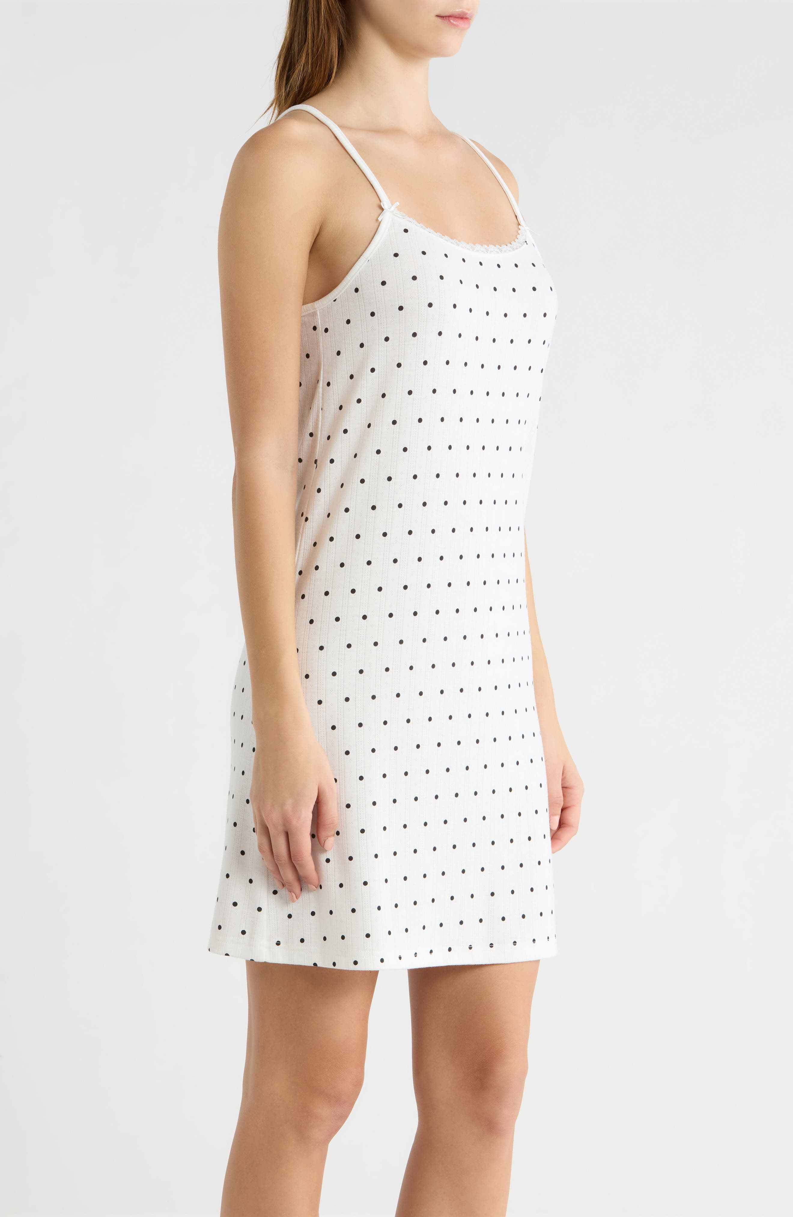 French Connection Print Pointelle Knit Chemise (Women) | Nordstrom