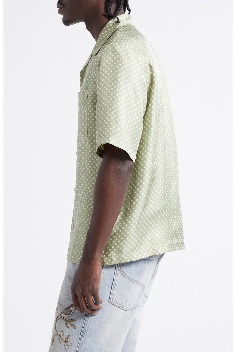 MA Polka Dot Silk Camp Shirt, Alternate, color, GREEN TEA ARCHIVED