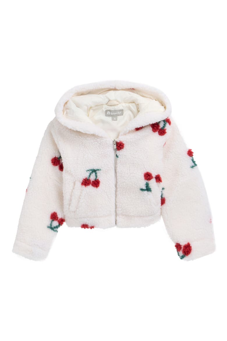 Kids' Cherry Print High Pile Fleece Jacket, Main, color, CHERRY PRINT