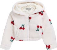 Tractr Kids' Cherry Print High Pile Fleece Jacket