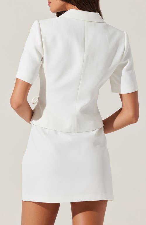 Astr The Label Sophie Short Sleeve Blazer In White