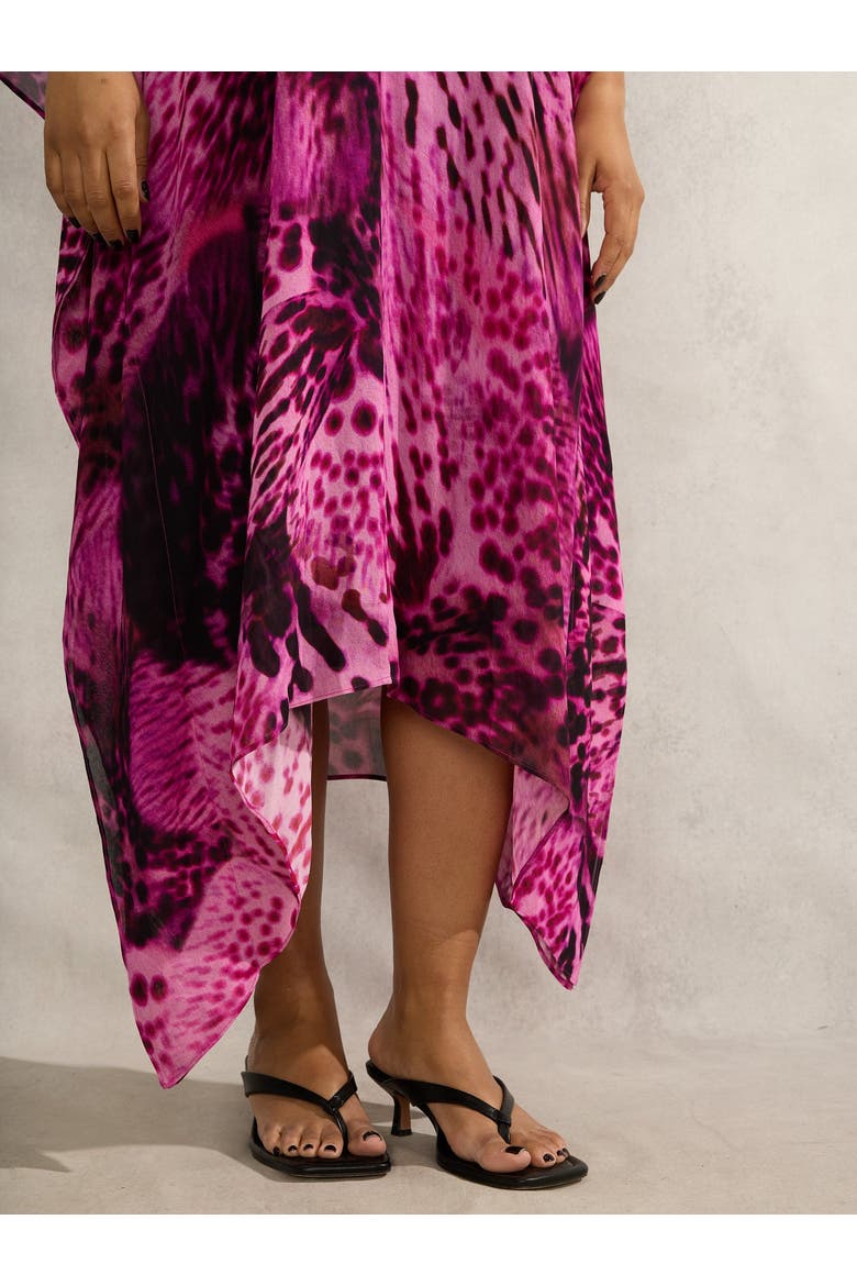 Animal Print Kaftan Dress, Alternate, color, Pink