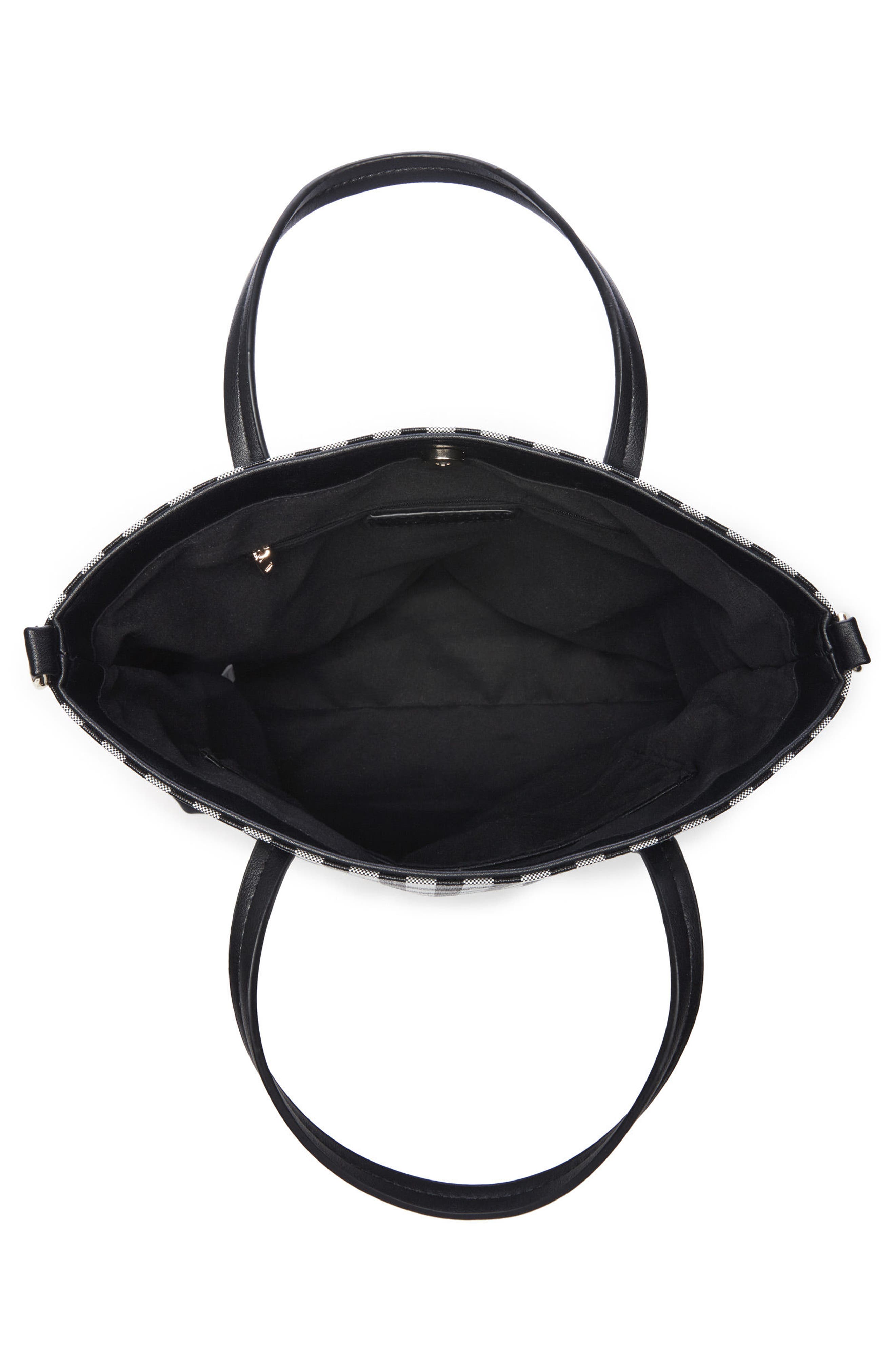 Sole Society Gingham Faux Leather Tote, Alternate, color, 