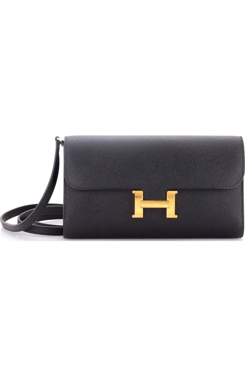 Pre-Owned Hermes Constance To Go Wallet Epsom, Alternate, color, Noir