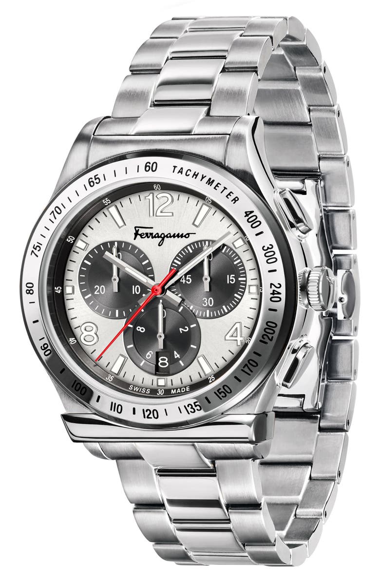 FERRAGAMO Salvatore Ferragamo 1898 Chronograph Bracelet Watch, 42mm, Alternate, color,
