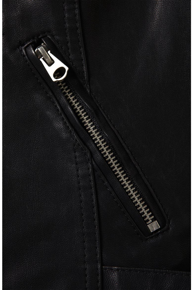 Studded Faux Leather Biker Jacket, Alternate, color, BLACK