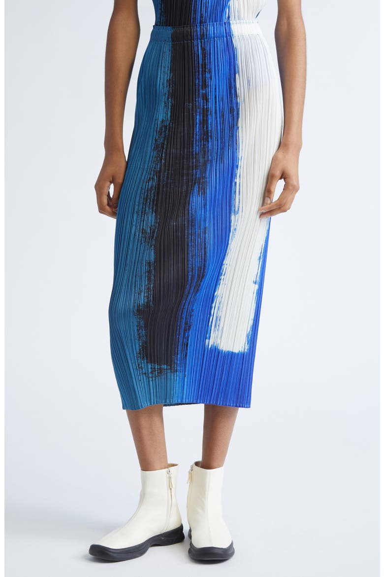 Jump Print Pleated Skirt, Alternate, color, BLUE