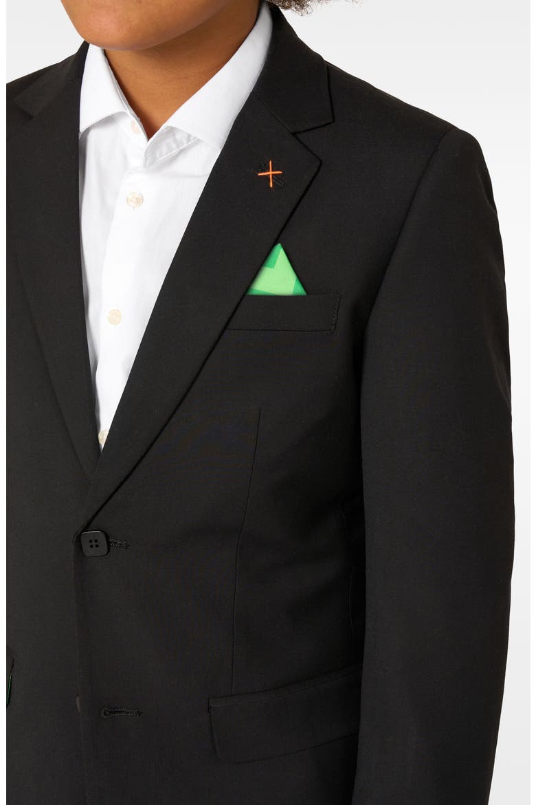 x Minecraft Kids' Daily Slim Fit Black Stretch Sport Coat, Alternate, color, BLACK