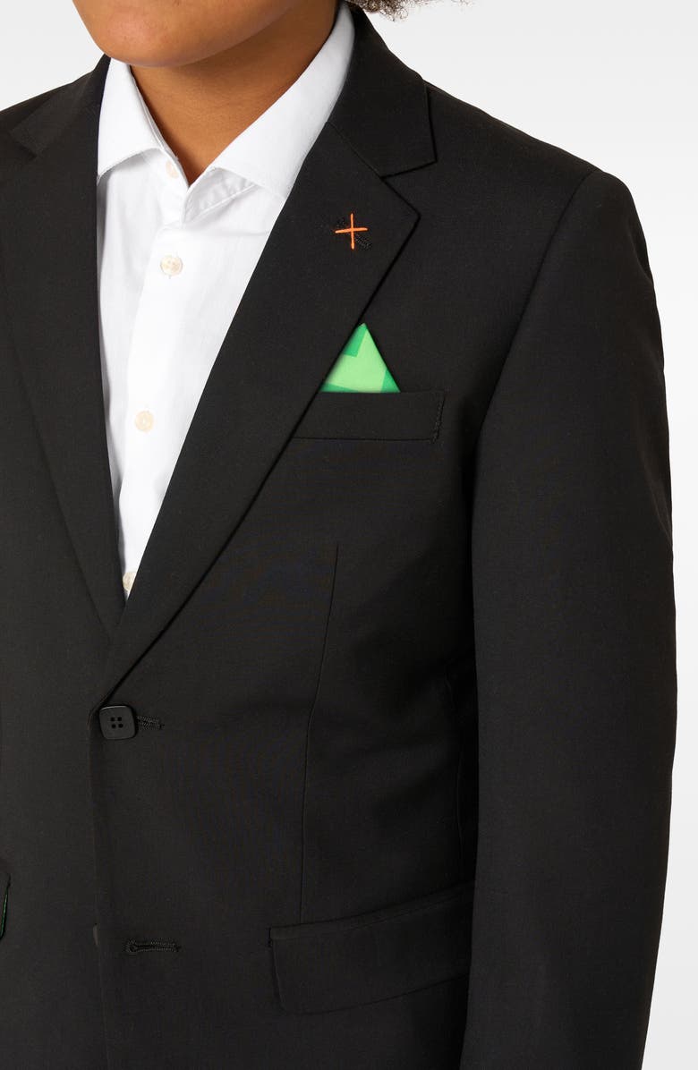OppoSuits x Minecraft Kids' Daily Slim Fit Black Stretch Sport Coat, Alternate, color, Black