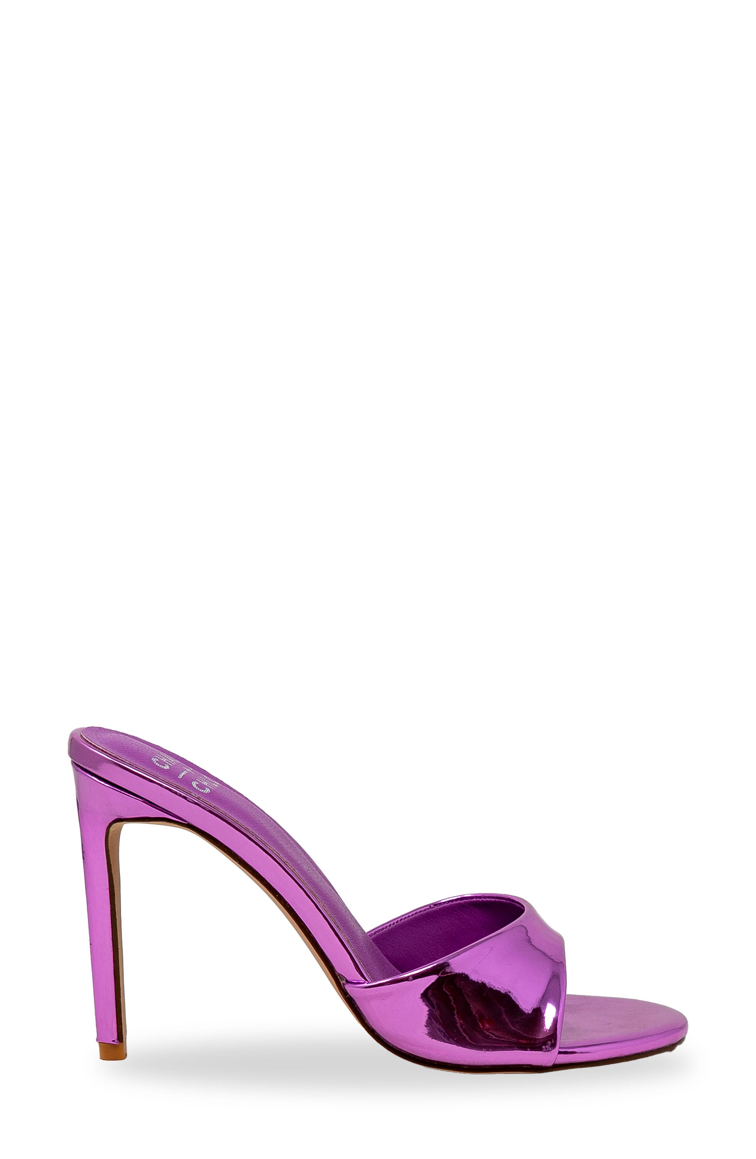 CHASE AND CHLOE Slide Stiletto Sandal, Alternate, color, Purple Mirror