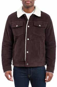 Lucky Brand Faux Shearling Lined Corduroy Trucker Jacket