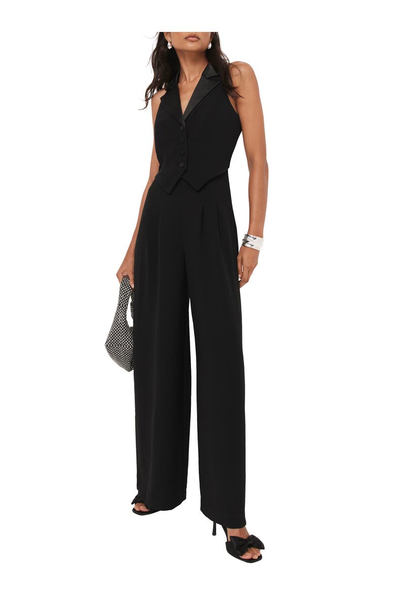 MINT VELVET Tuxedo Wide Leg Jumpsuit, Alternate, color, Black