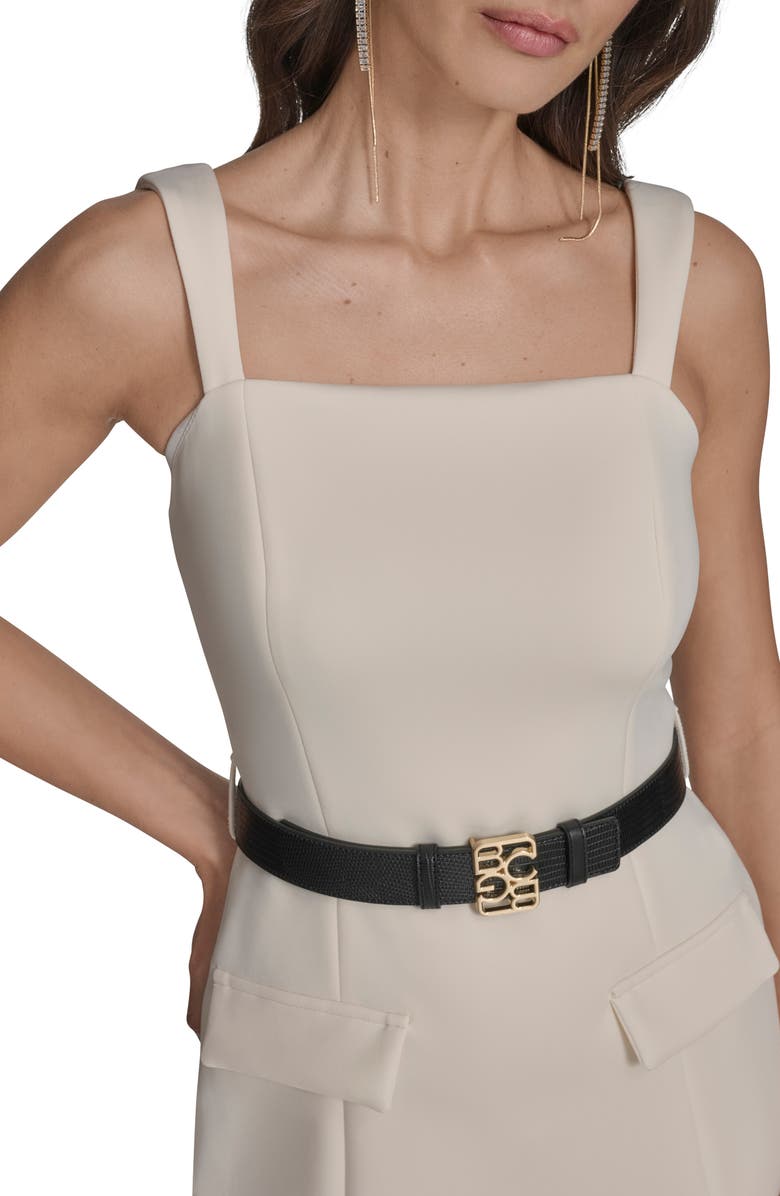 BCBG Belted Sheath Minidress, Alternate, color, Ecru