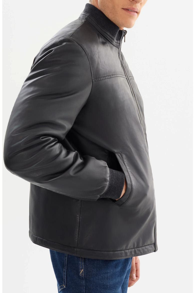 Carson Reversible Leather Jacket, Alternate, color, BLACK