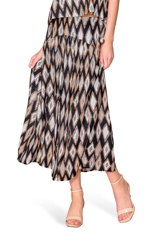 Melloday Geo Print Midi Skirt