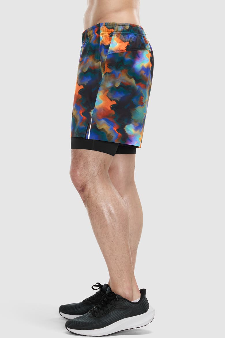 5" PaceForm Lined Run Short, Alternate, color, Heatmap Print