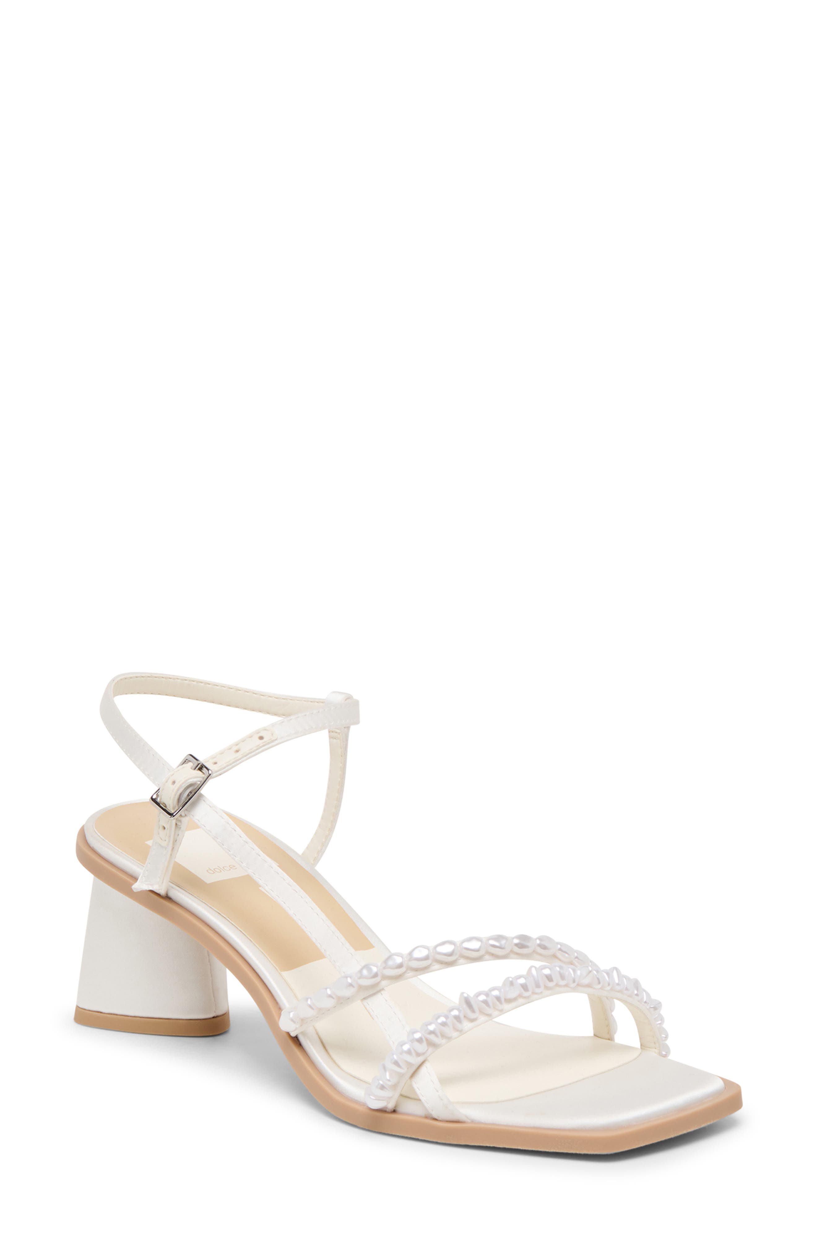 Dolce Vita Belita Embellished Sandal, Main, color, True White Satin
