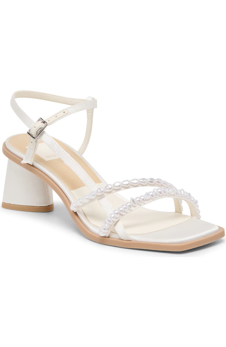 Dolce Vita Belita Embellished Sandal, Main, color, True White Satin