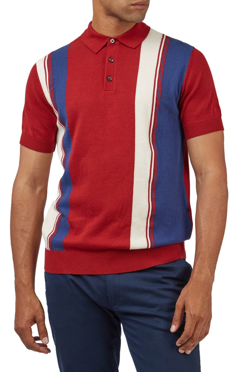 Ben Sherman Vertical Stripe Polo Sweater, Main, color, 