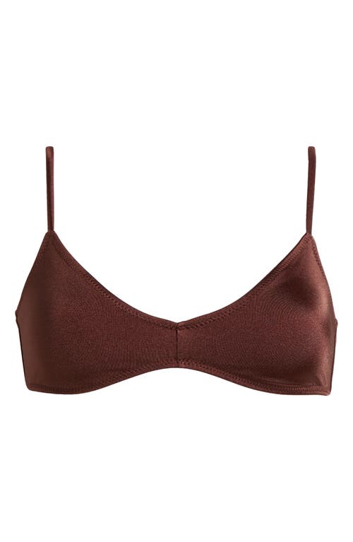 Pacsun Dana Shine Bikini Top In Bitter Chocolate
