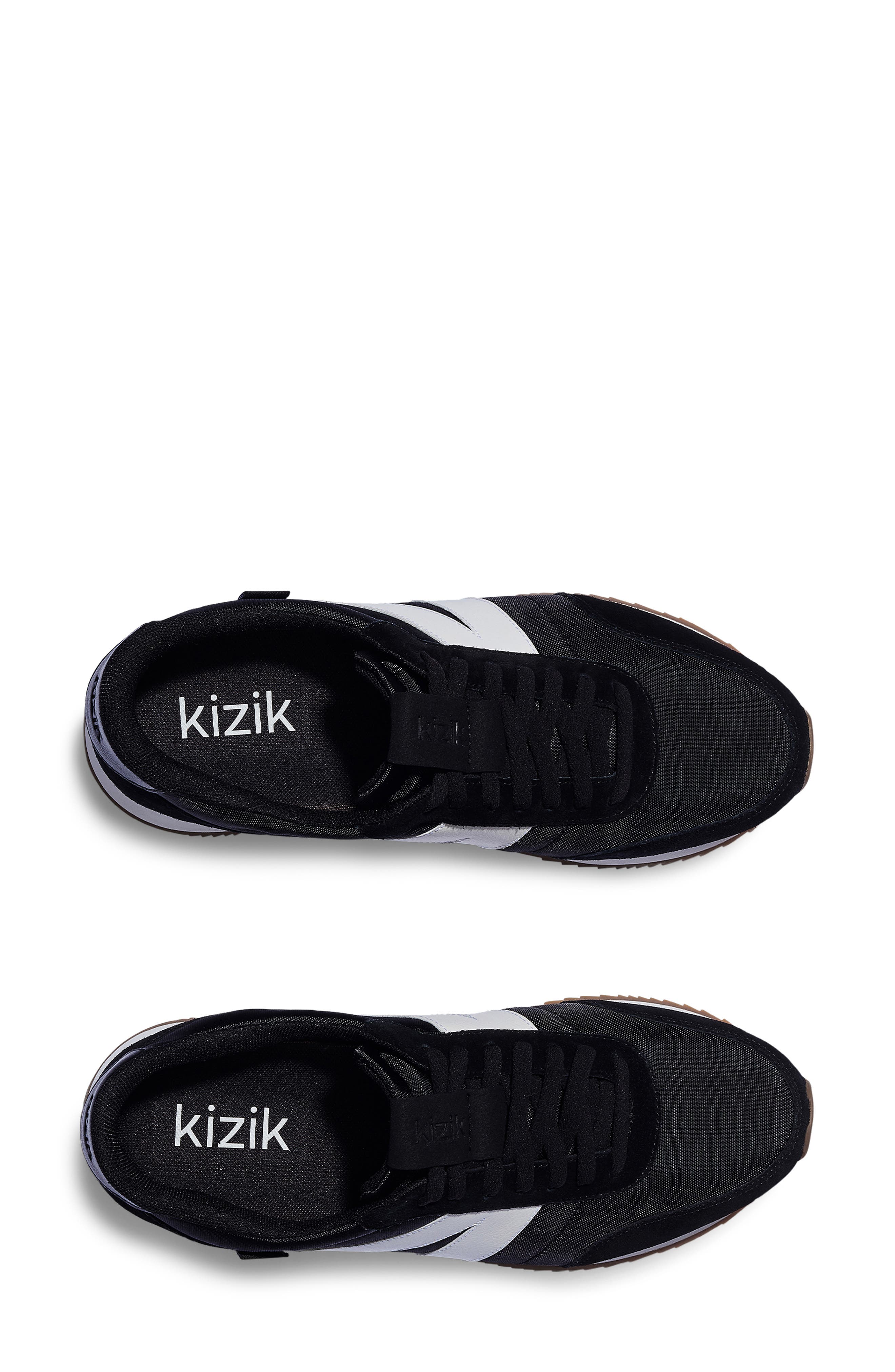 Kizik Milan Hands-Free Sneaker, Alternate, color, Black/ White