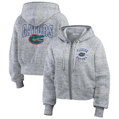 Women's WEAR by Erin Andrews Heather Gray Florida Gators Wear Speckle Double-Hit Raglan Full-Zip Hoodie