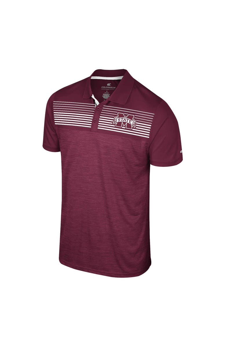 COLOSSEUM Men's Colosseum Maroon Mississippi State Bulldogs Langmore Polo, Alternate, color, Maroon
