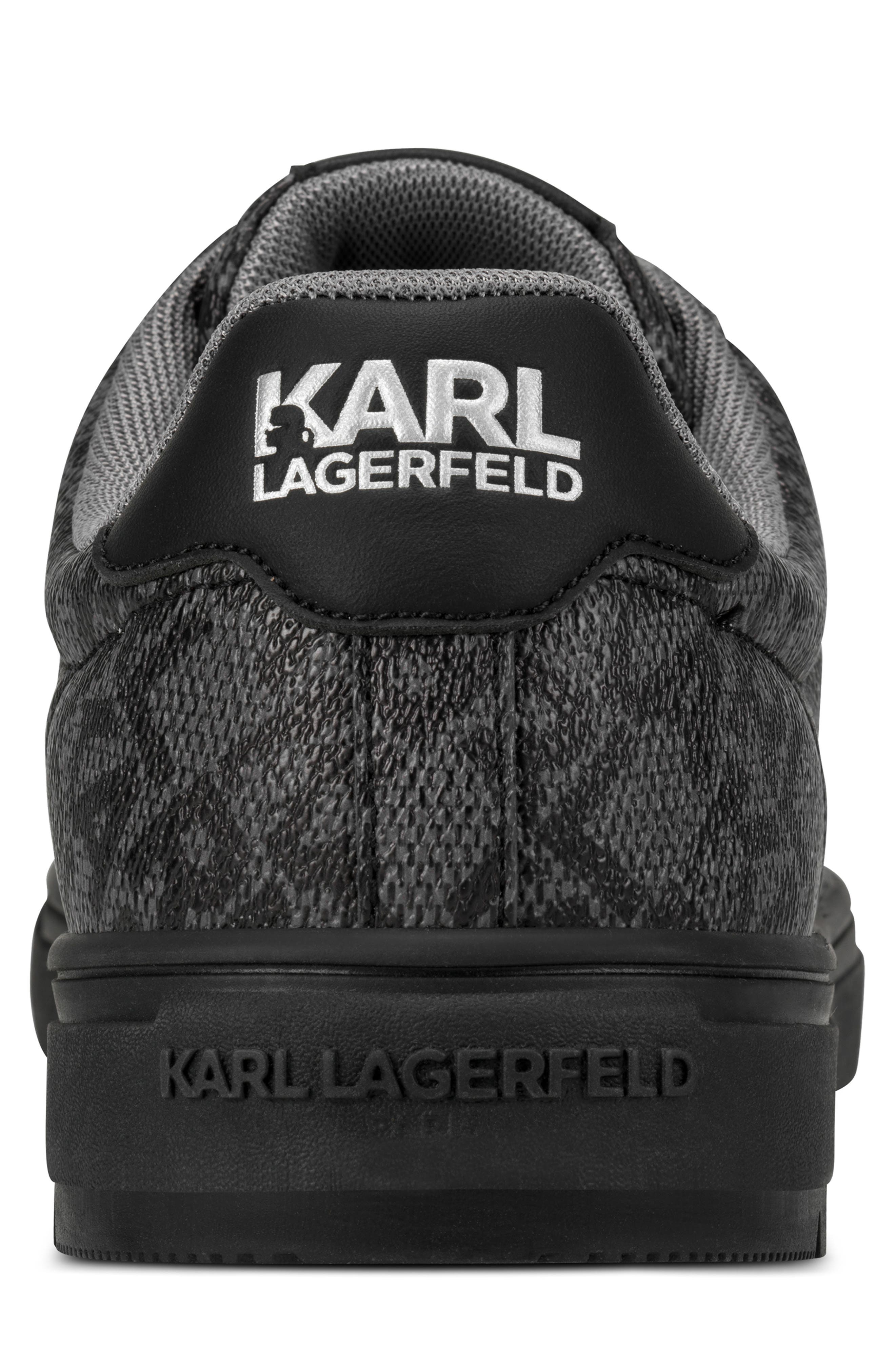 KARL LAGERFELD PARIS Allover Logo Sneaker, Alternate, color, Black