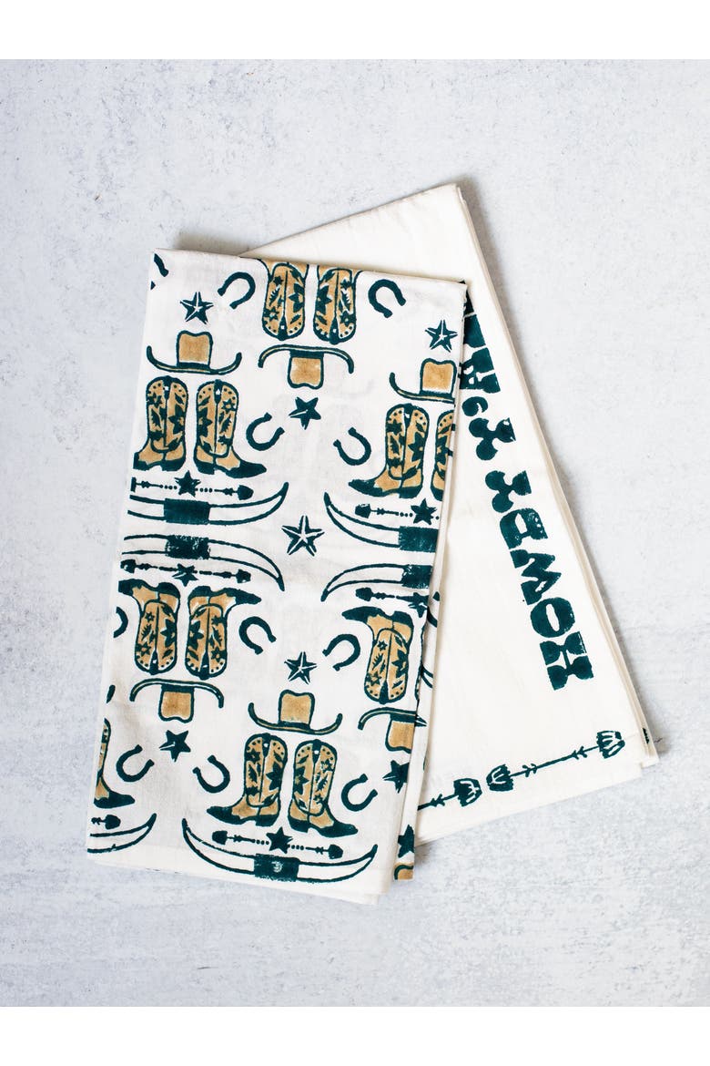 Tea Towel Set - Howdy Cowgirl, Alternate, color, Midnight