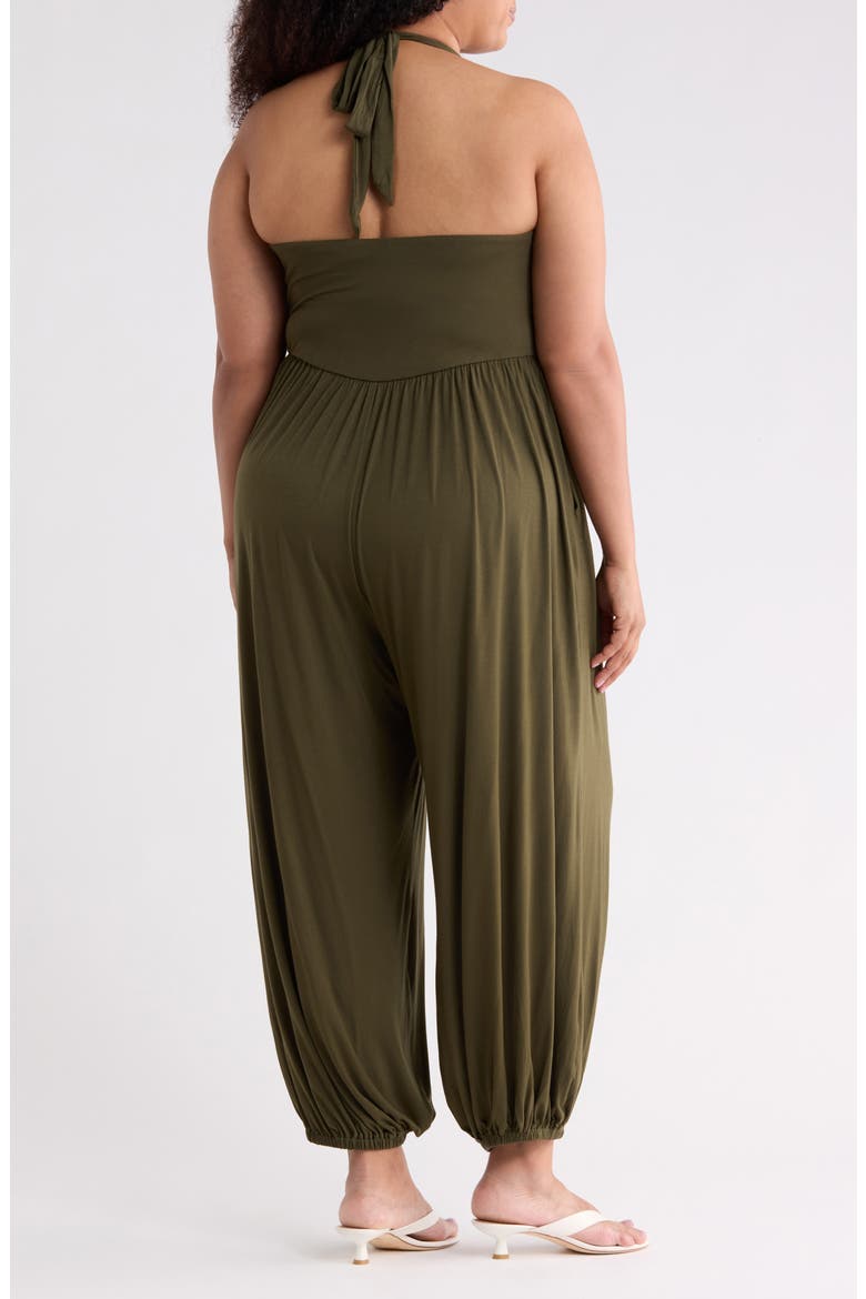 Cowl Neck Halter Jumpsuit, Alternate, color, OLIVE